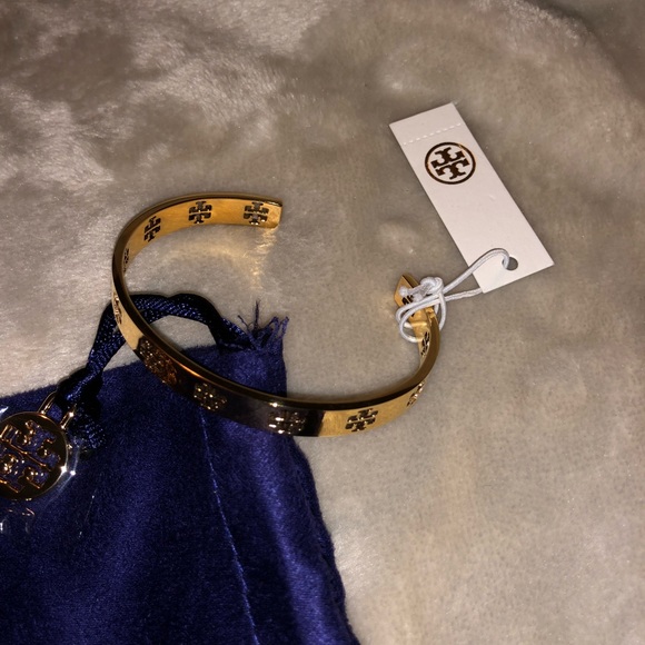 Tory Burch Pierced T Cuff Gold Bracelet - Picture 6 of 6